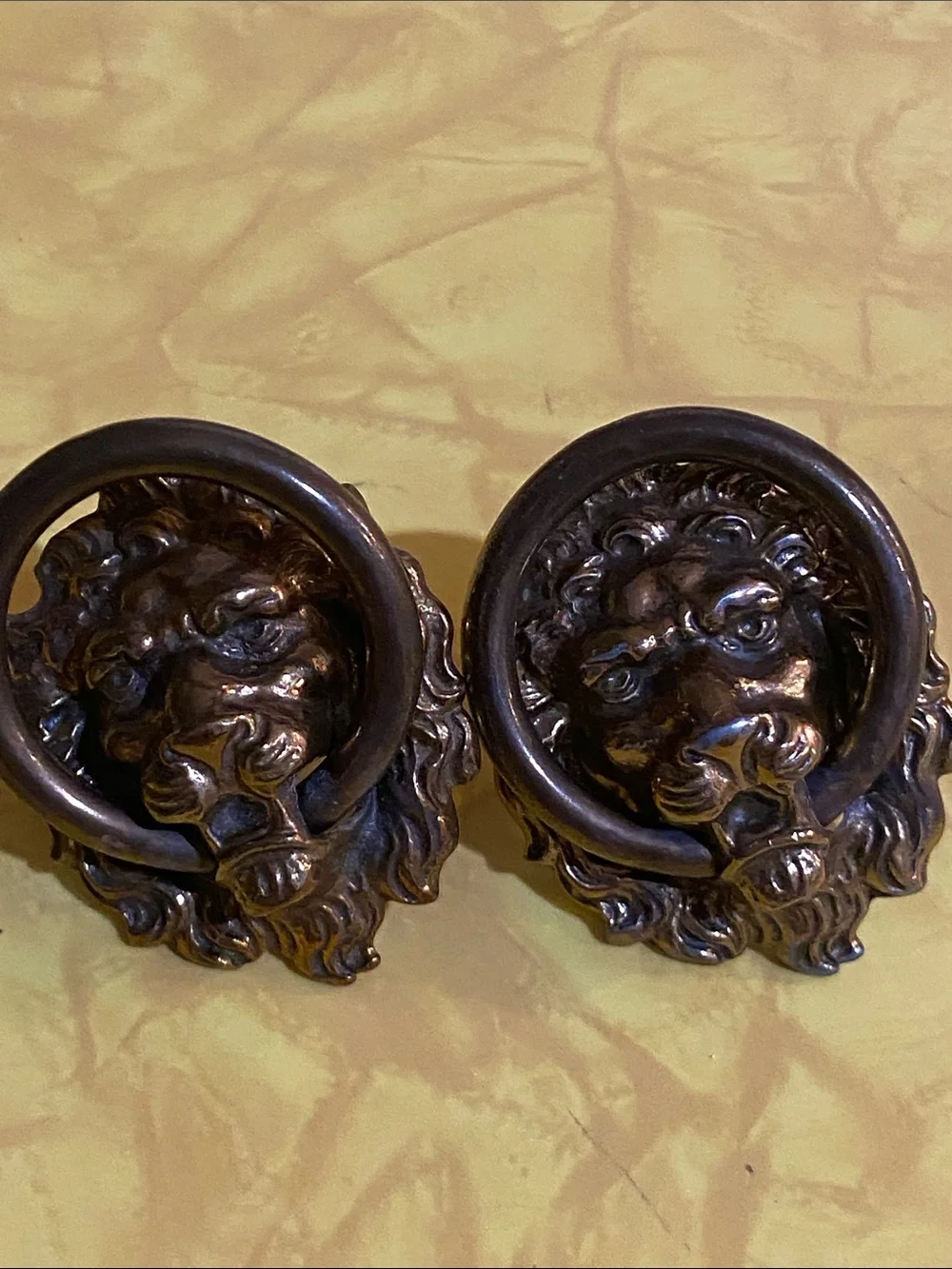 Bronze Lion Head Knobs Bronze Finish